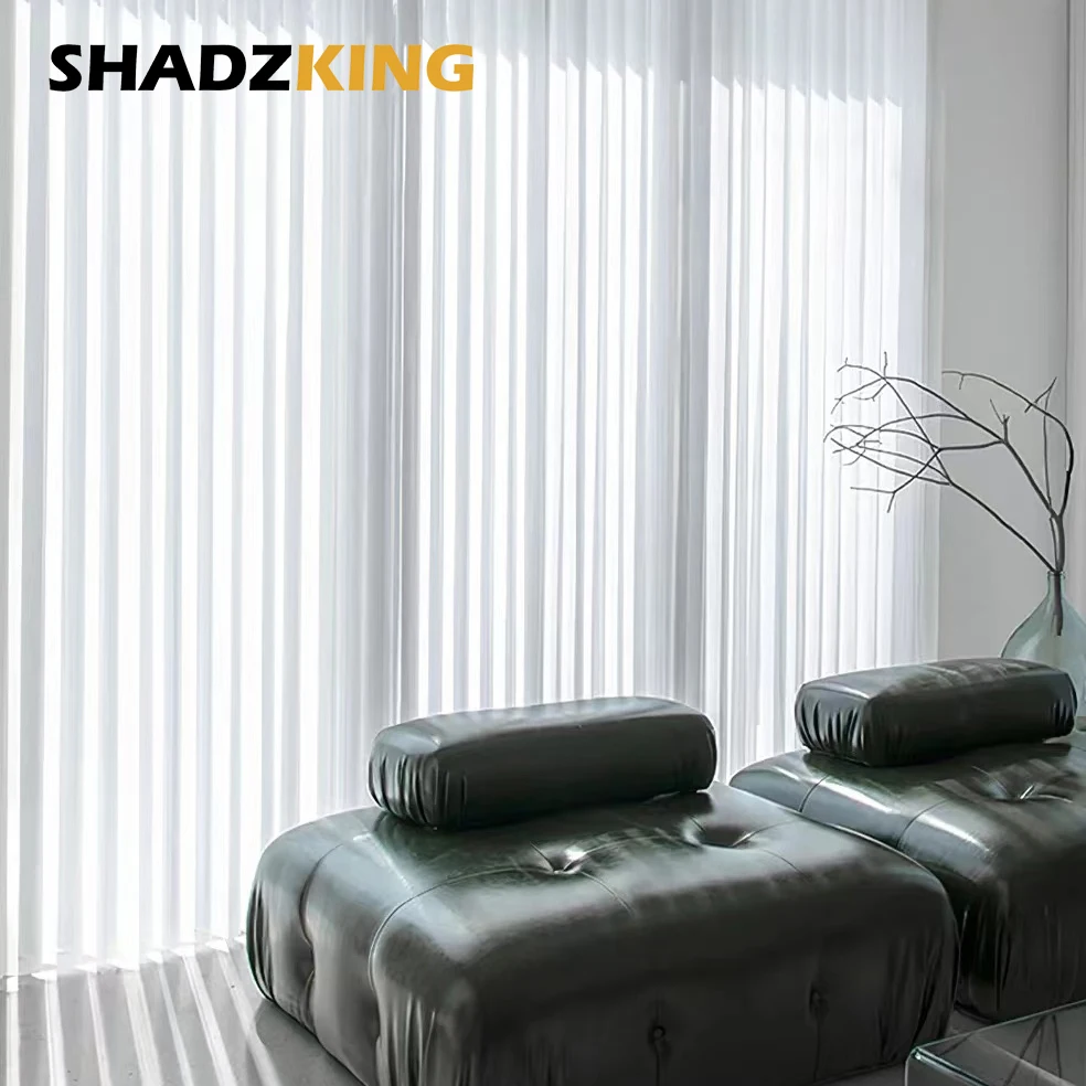 

Shadzking Chic Dream Vertical Blinds for Sliding Doors Sheer Fabric Voile Motorized Dream Curtains for Living Room