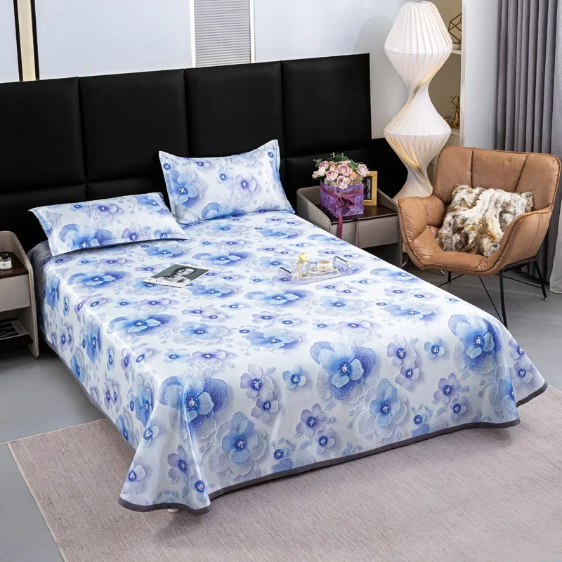 New Digital Printed Cooling Bed Cover 3D Pattern Ice Silky Touch Sleeping Pad Ultra Large Ultra-Thin Breathable Soft Cushion