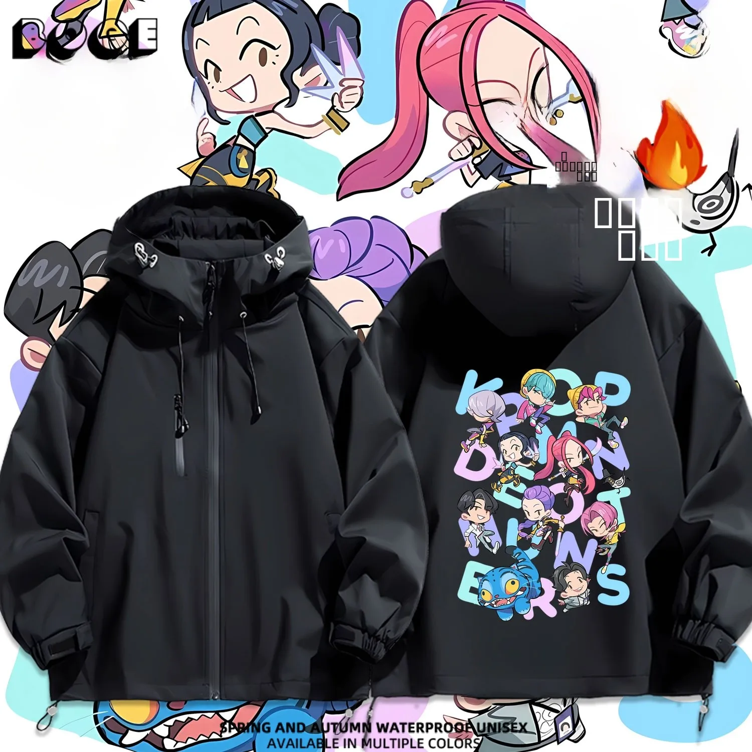 

Куртка K Magic Girl Cartoon Cute Q Version, весенне-осенняя, на хлопковой подкладке, для активного отдыха, повседневная, водонепроницаемая, на молнии