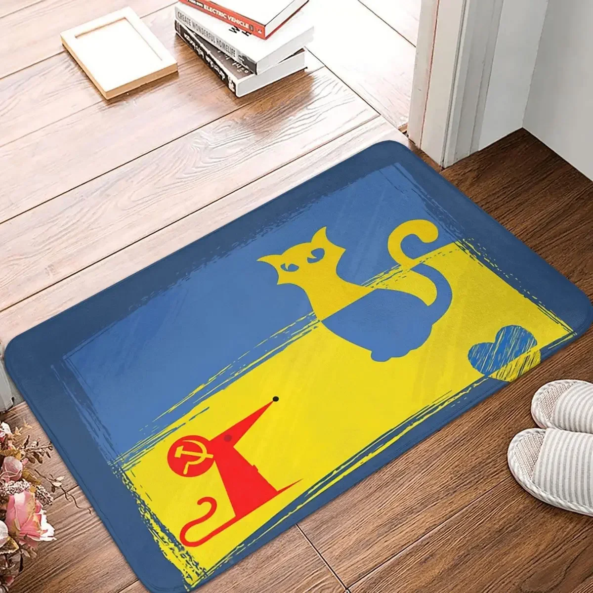 Ukraine Ukrainian Cat Bath Mat Mouse Rug Home Doormat Living Room Carpet Outdoor