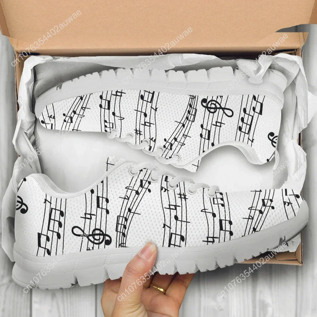 Note musicali stampe scarpe in rete donna scarpe da donna primaverili scarpe basse stringate Sneakers donna calzature taglie for