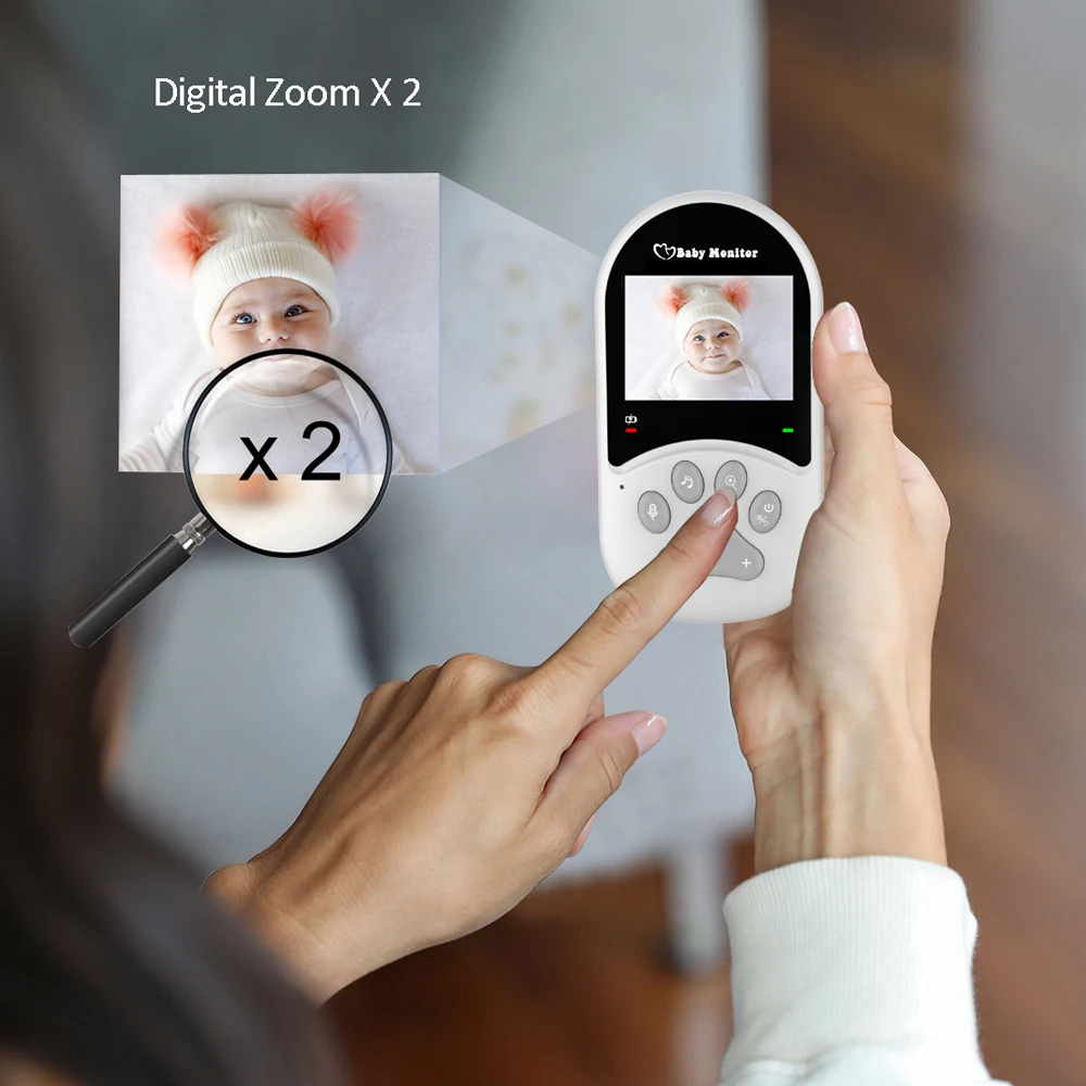 

2.4Inch LCD Display VOX Music Control Baby Monitor Nanny Camera Temperature Display Feeding Plan Video Camera Babysitter