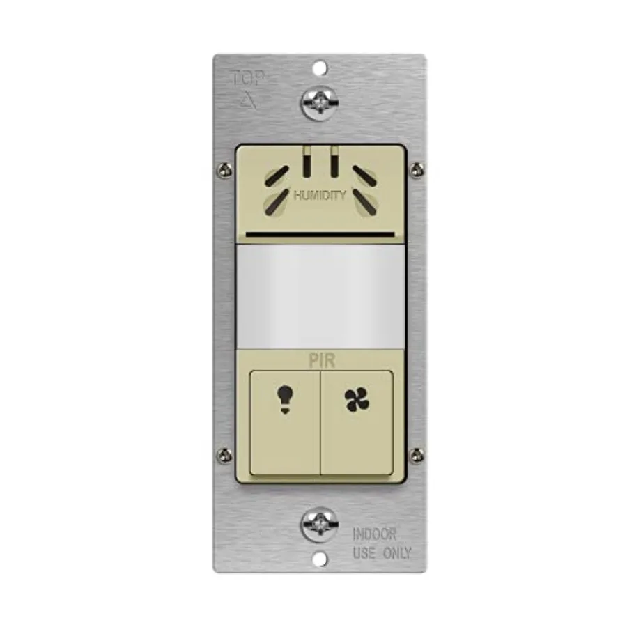 

Humidity Sensor Switch with PIR Lighting Motion Sensor, Neutral Wire Required, Air Moisture Detection for Ventilation Fan, Bath