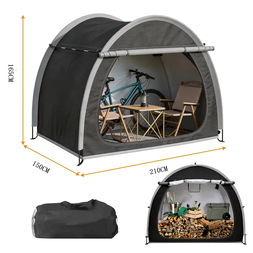 Carpa de Almacenamiento Portátil para Bicicletas, Espaciosa para 1-4 Bicicletas, Cubierta Plegable para Bicicletas, Protección Solar, Impermeable, Duradera, Carpa para Bicicletas, Cobertizo de