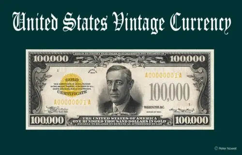 Tin Sign 8 x 12 - 100,000 dollar bill gold certificate Wall Mount a Collectors p