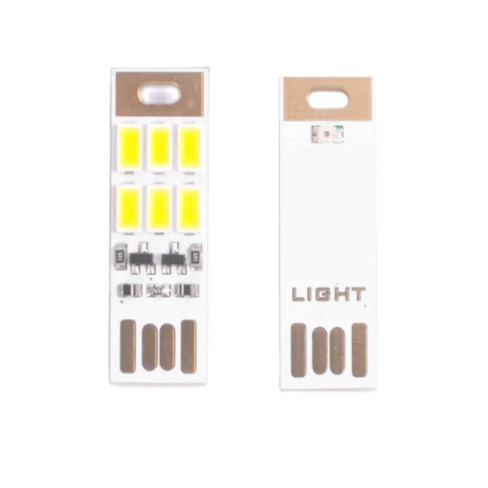 Mini USB Night Light, 6 LED Portable Lamp, DC 5V, Touch Dimmer or Light Sensor for Power Bank, Computer, Laptop, 20 Pcs