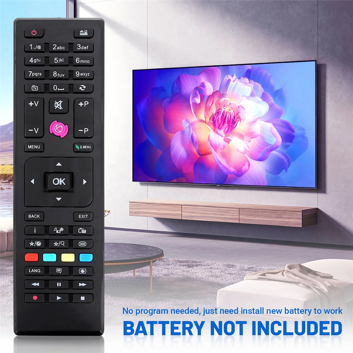 Télécommande de remplacement pour TV LED, compatible avec JVC Telefunken, RC4875, TE32182B301C10