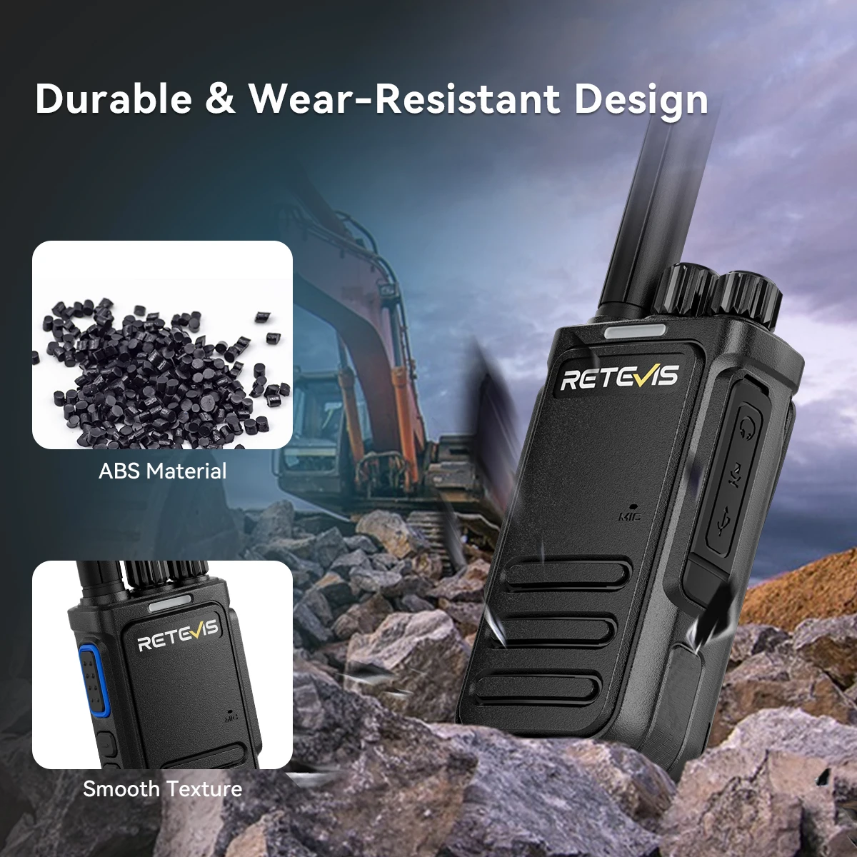 Retevis MateTalk B64 Walkie Talkie PMR Tragbares Funkgerät Rauschunterdrückung Langlebiges VOX TypeC Mehrsprachiges Radio für die Fabrik – Detail 11