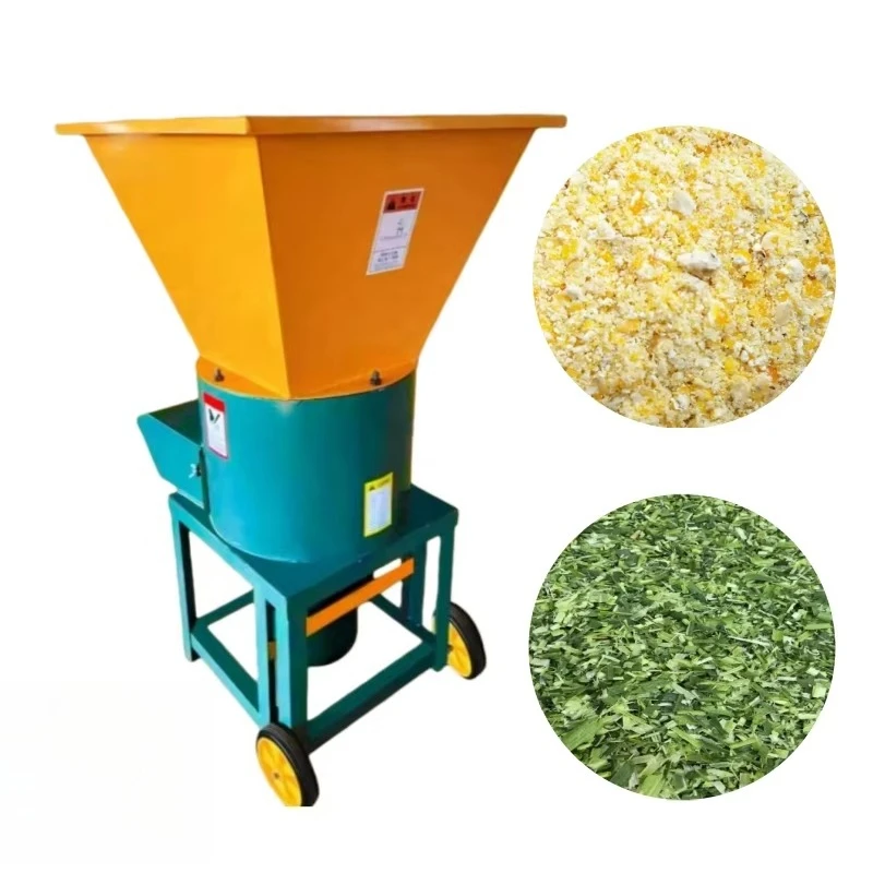 Grass Crusher Chaff Cutter And Corn Crush Machine Feed Processing Balegrass Animals Feeding Grass Cutting Silage Chopper