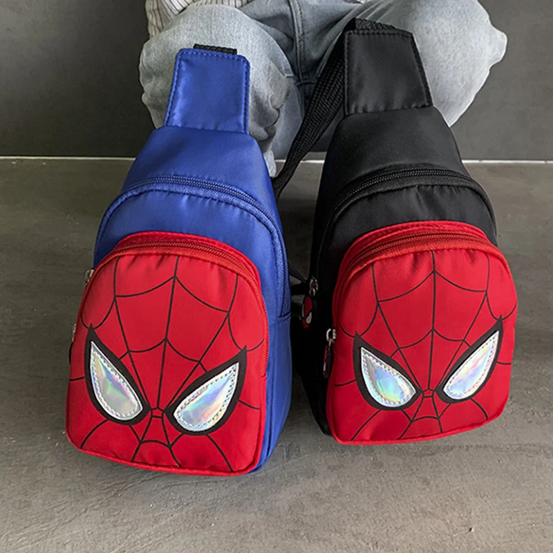 Spider Man Chest Bag Anime Marvel Figure Bag Children\'s Shoulder Bags High Capacity Spiderman Messenger Bag Kids Backpack Gifts