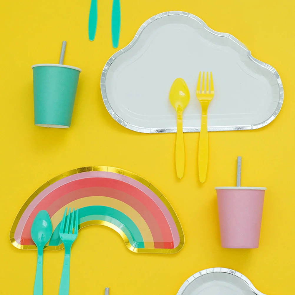 

Rainbow paper plates disposable plates party plates paper dish plates paper cake plate