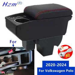 For Volkswagen Polo Armrest box For VW Polo 2019-2024 Car Armrest Storage Box Cup holder Dedicated Retrofit Car Accessories