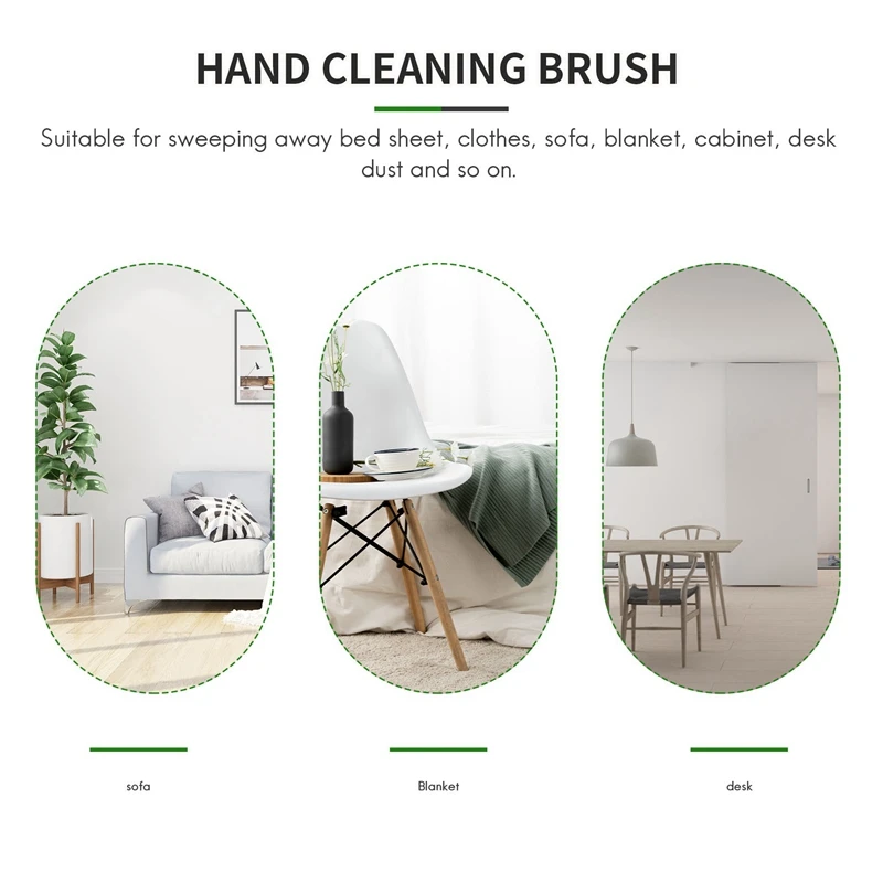 Cepillo de limpieza de restos de sábanas, cerdas suaves para ropa, escritorio, sofá, plumero, partículas pequeñas, removedor de pelo, verde, nuevo