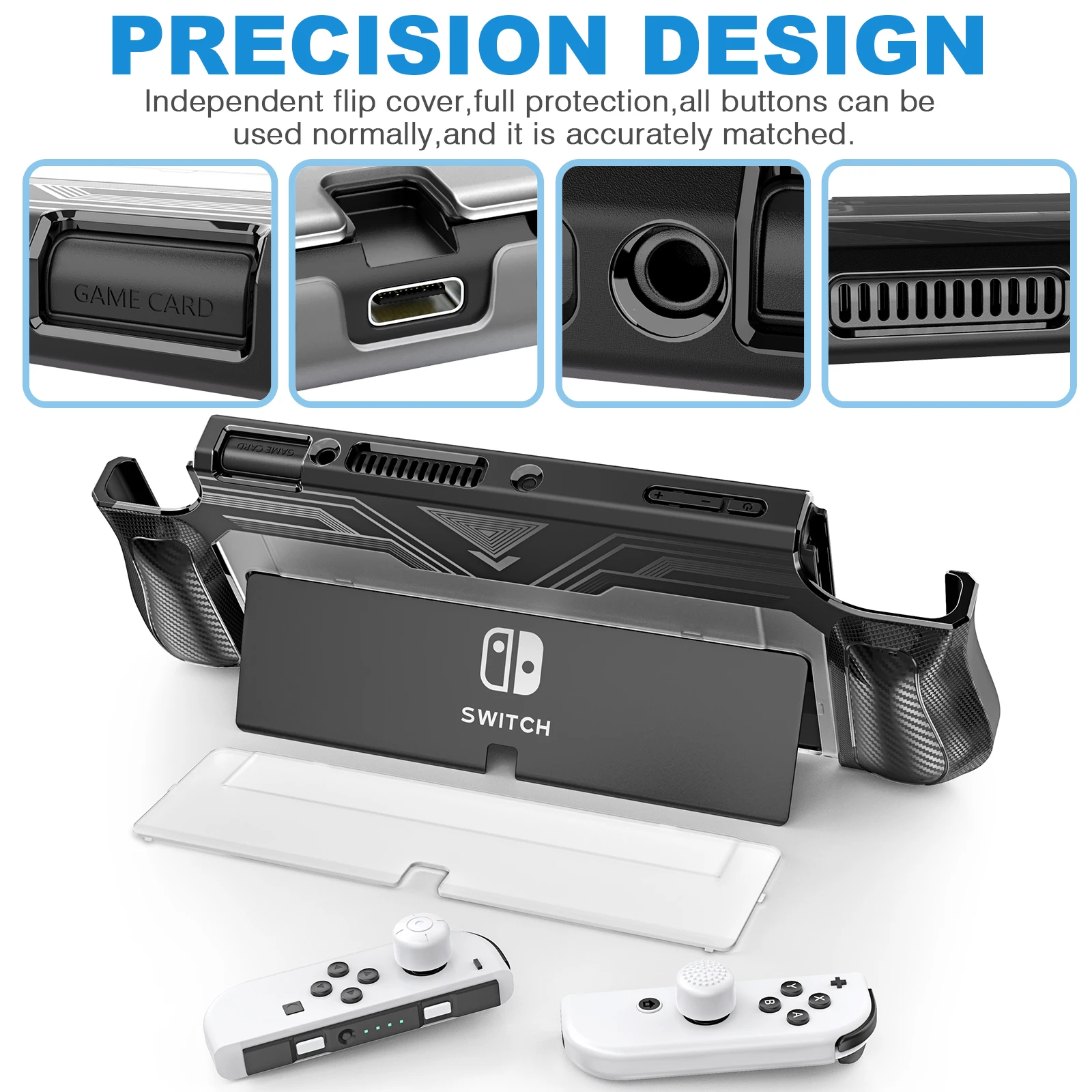 Case for Switch OLED Model, TPU & PC Protective Case Compatible with Nintendo Switch OLED  Cover Case