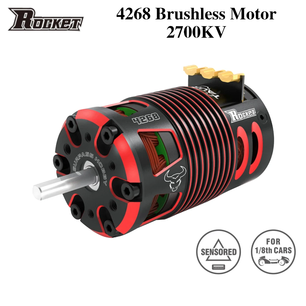 Rocket 4268 V2 2700KV Sensored Brushless Motor for 1/8 RC On/Off-Road Car