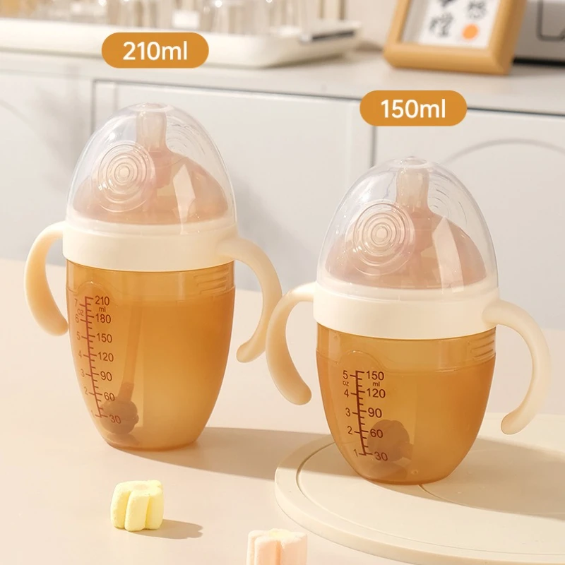 

Силиконовая детская бутылочка, 150 мл, без бисфенола-А, против метеоризма, бутылочка для кормления с ручкой, дизайн, мягкие детские бутылочки в стиле грудного молока