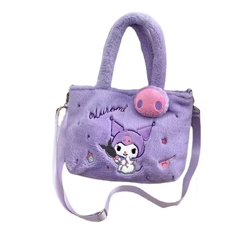 Nowa urocza torebka z kreskówki prosta Sanrio Kulomi Yugui pies torba na ramię Crossbody pluszowa zabawka chwyć dziecko biżuteria prezent