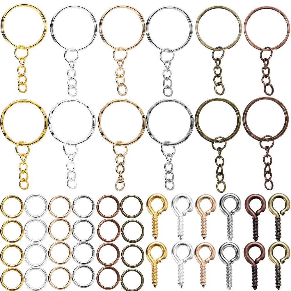 220 teile/satz Schlüsselbund Offene Binderinge Auge Pins Schmuck Machen Zubehör Kits für DIY Epoxidharz Schlüssel Kette Schlüssel Ring Anhänger