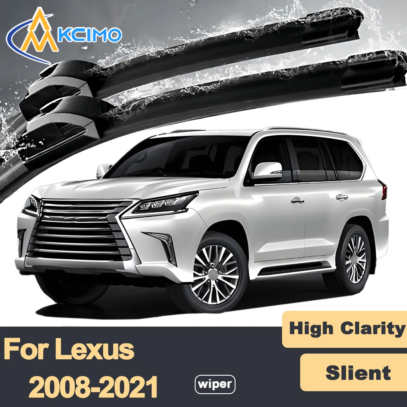 

Premium Rubber Durable Silent Windshield Wiper Blades 2pcs for Lexus LX J200 2008-2021 Front Wiper Blades Set
