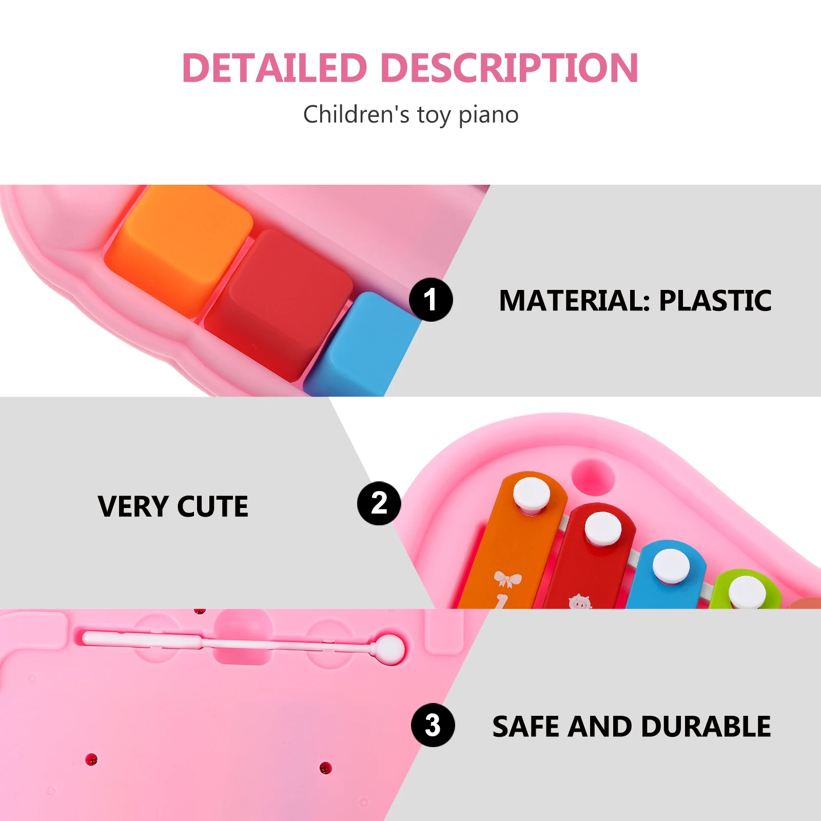 

Xylophone Toy Colorful Piano Educational Toddles Percussion Musical Instrument Hand Knocking Plastic