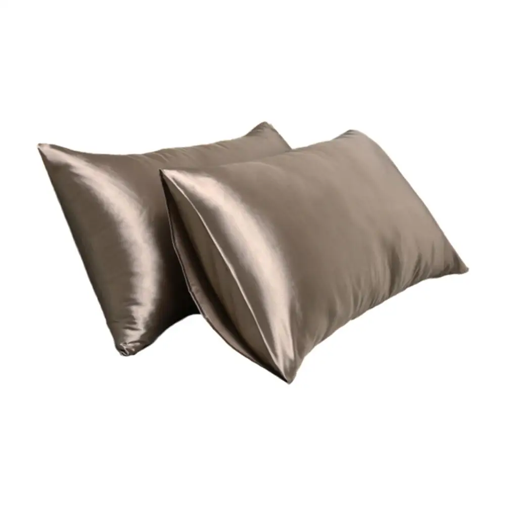 Solid Silk Pillow Slip Imitated Plain White 100% Bed Satin Pillow Soft King Comfortable Queen Twin Home N7r0