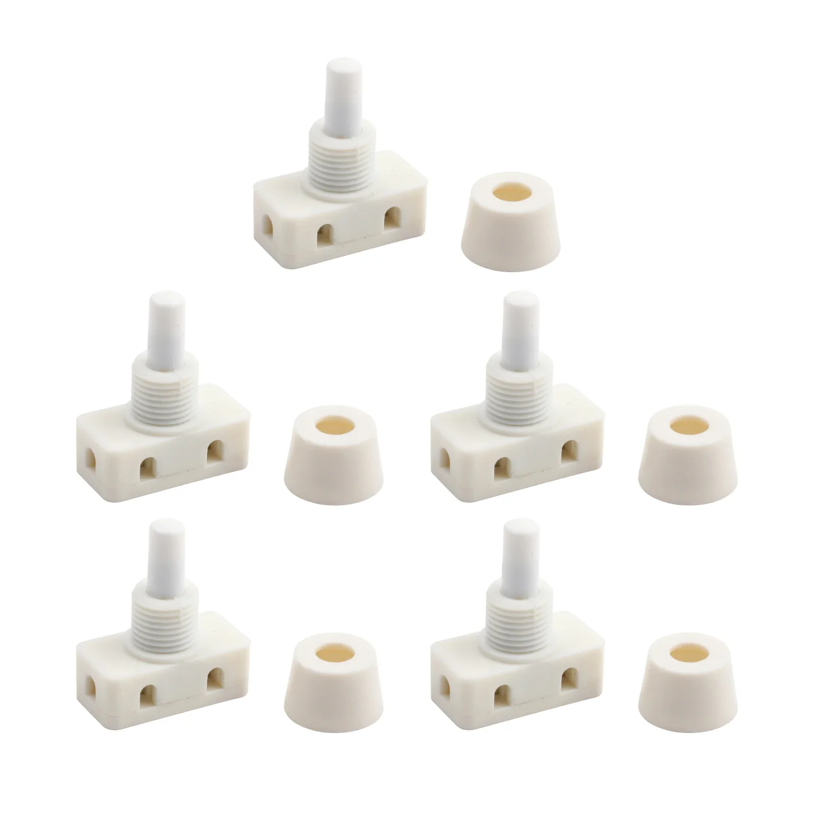 Push Button Switch With Self Locking Function Rated 2A 250V Plastic Construction Screw Terminal Connection 5 Pieces