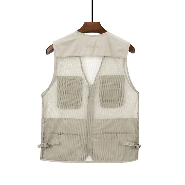 Summer  outdoor hiking thin mesh vest for men with multiple pockets, fishing vest, casual vest, hollowed photography Vest Jacke