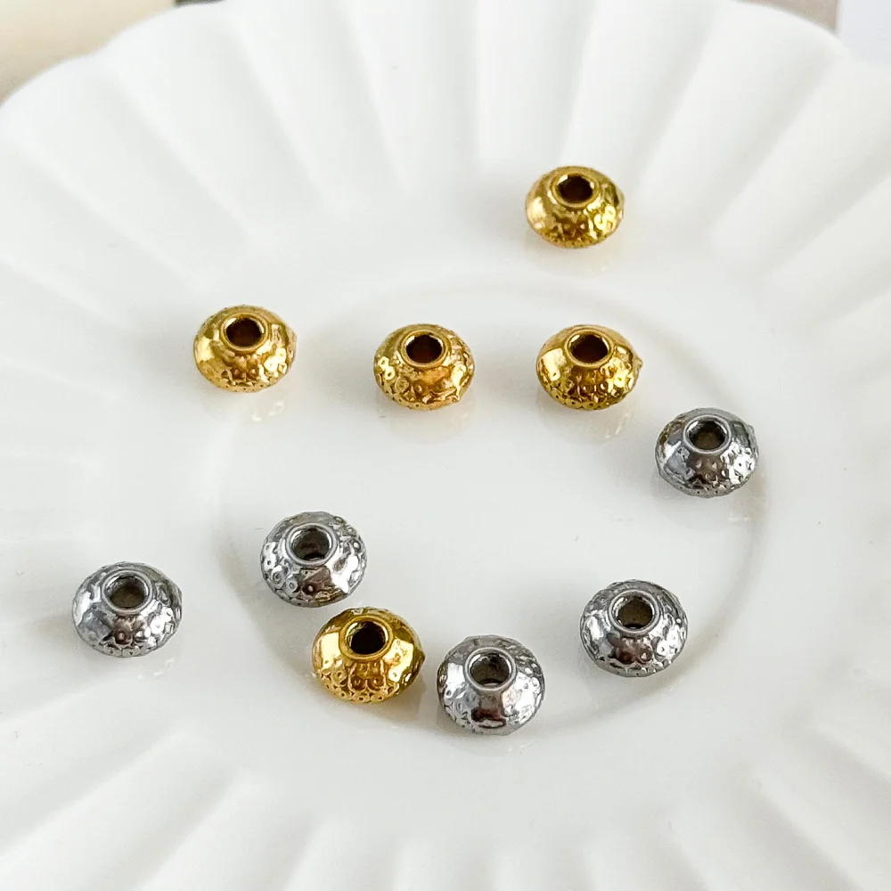 تصميم ودي 6*6 مللي متر 100 قطعة إكسسوارات مجوهرات/ث/فواصل من الفولاذ المقاوم للصدأ/شكل عجلة/يدوية الصنع/خرز ذاتي الصنع للقلادة # 195390 #2