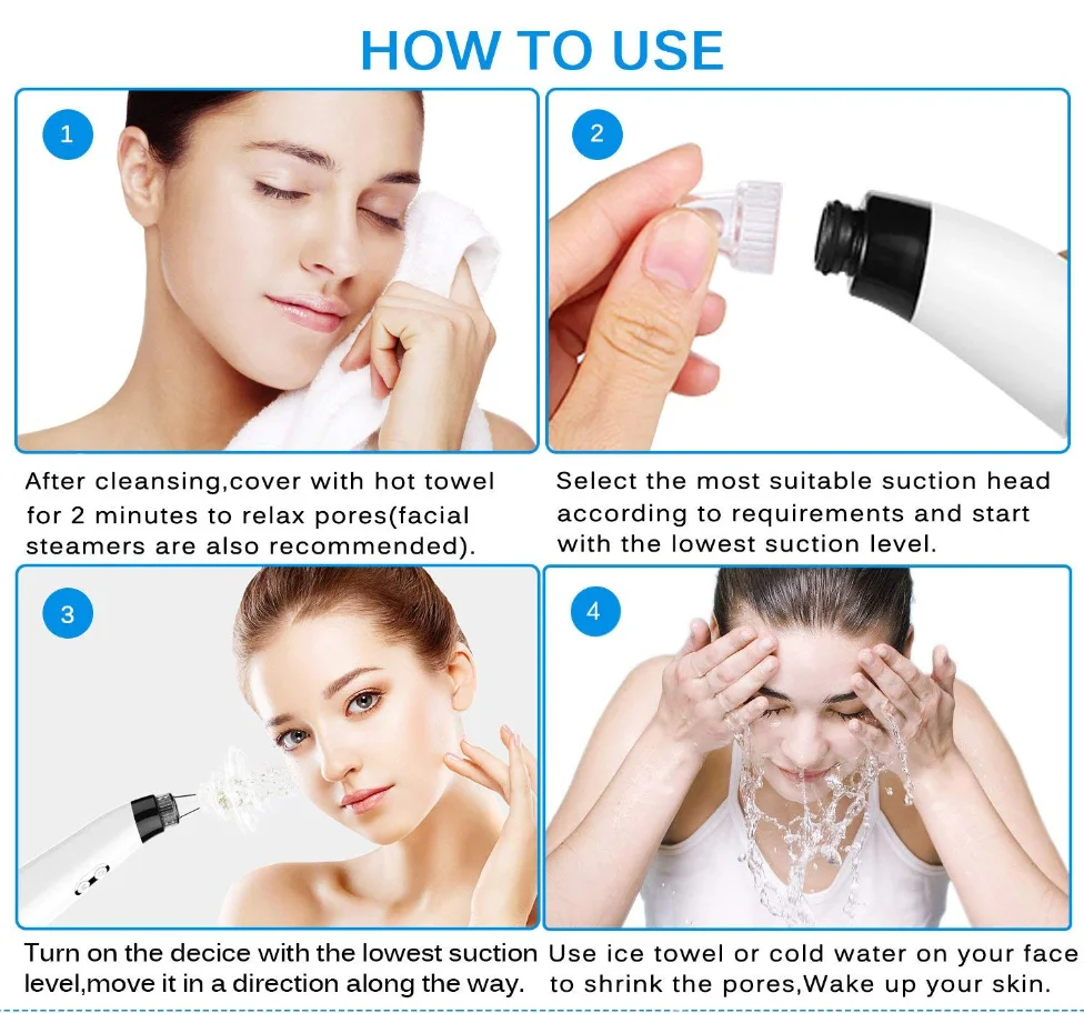 Facial Cleaning Blackhead Eliminators Nose Skin Care Cleaning Instrument Acne Remover USB Charge Face Tool Vacuum Suction