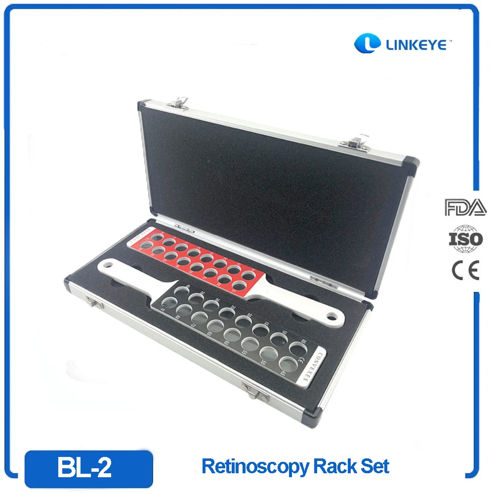 

New Optometric Retinoscopy Rack Set 32A Optometry Equipment 16-Hole Double Optometric with Aluminum Case