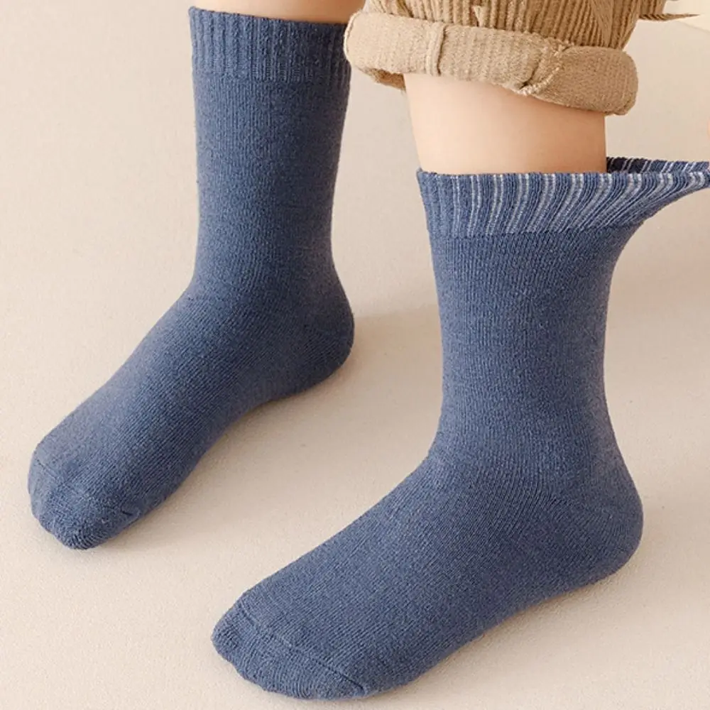 

5Pairs Soft Short Tube Kids Thicken Socks Warm Sleeping Girls Floor Plush Socks Hosiery Cute Children's Winter Socks Kids