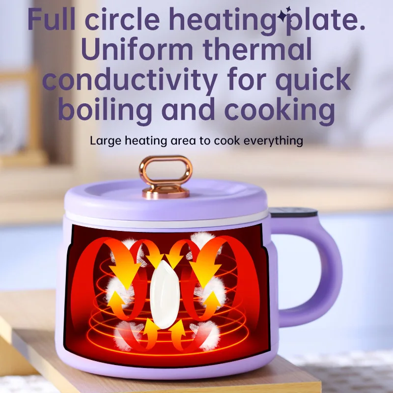 휴대용 다기능 전기 밥솥 가정용 기숙사 비 스틱 시간 예약 핸들 패널 미니 전기 보일러