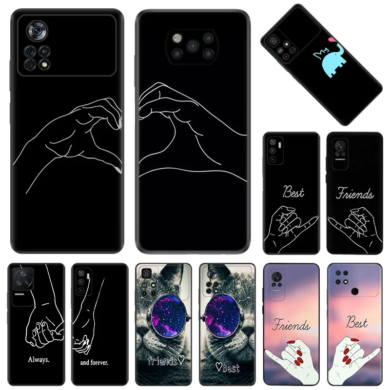 Phone Cases For Xiaomi Poco C40 C51 C50 C61 M5 M4 Pro M3 X5 X4 X3 F5 F4 F3 14 A3X Girls Bff Best Friends Forever Anti-Drop Cover