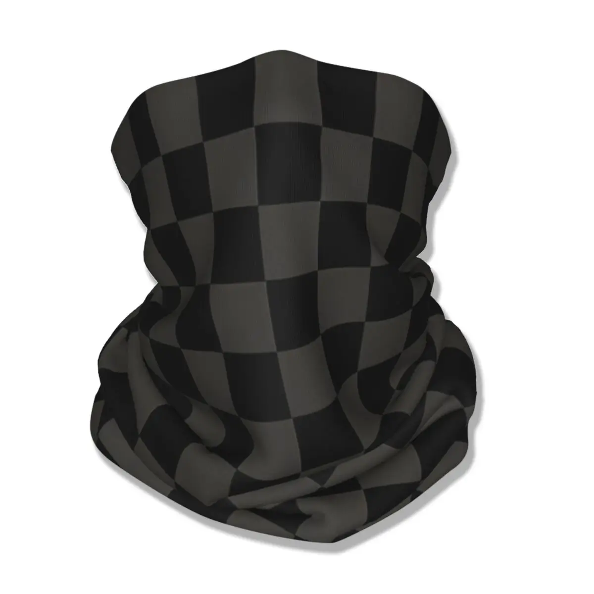 Black Pewter Black Checkerboard Checkered Bandana Neck Gaiter Printed Balaclavas Face Scarf Cycling Running Adult Winter