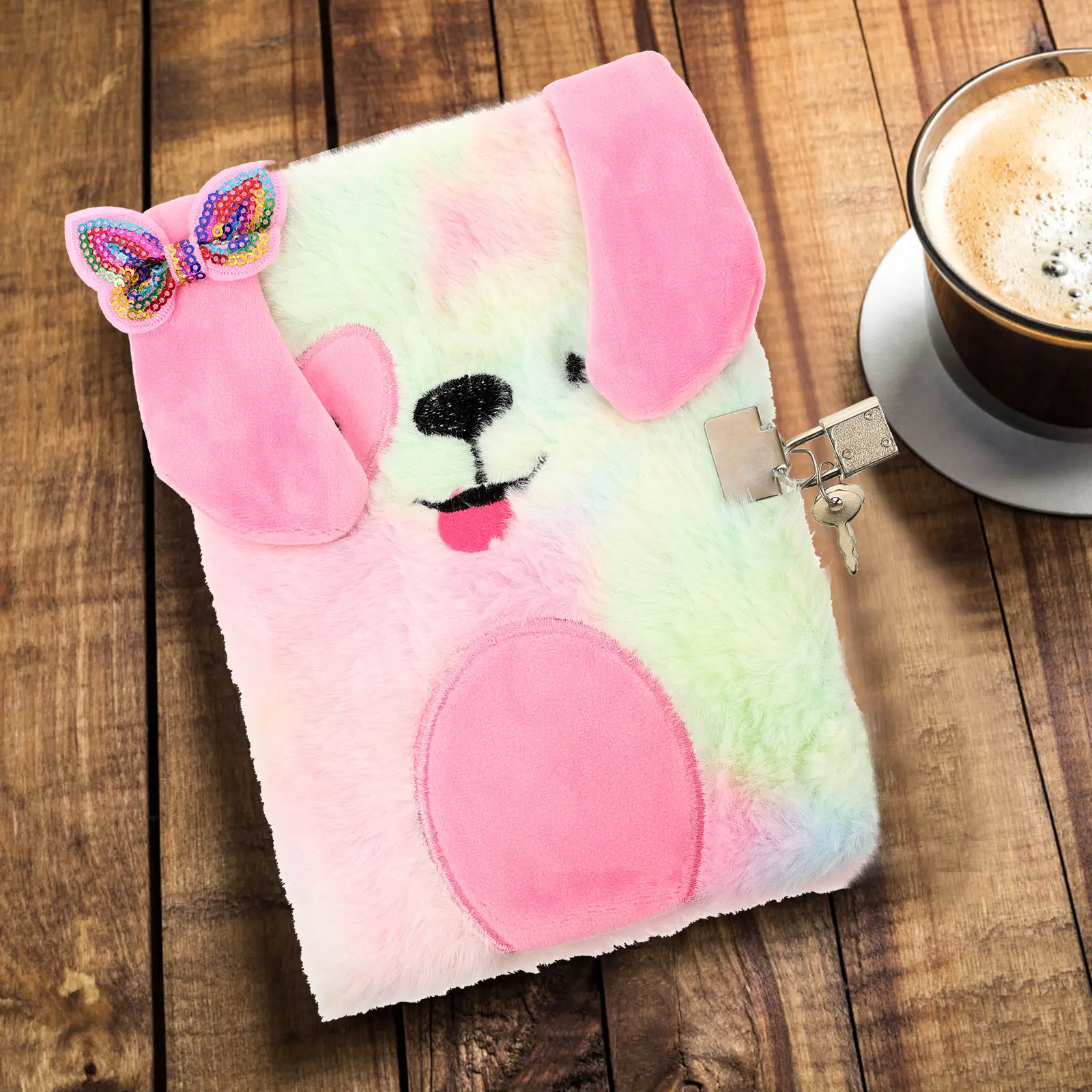 Cartoon Cover Lockable Notebook Refillable A4 Diary Notebook for Ages 8-12 Smooth Writing Travel Journal