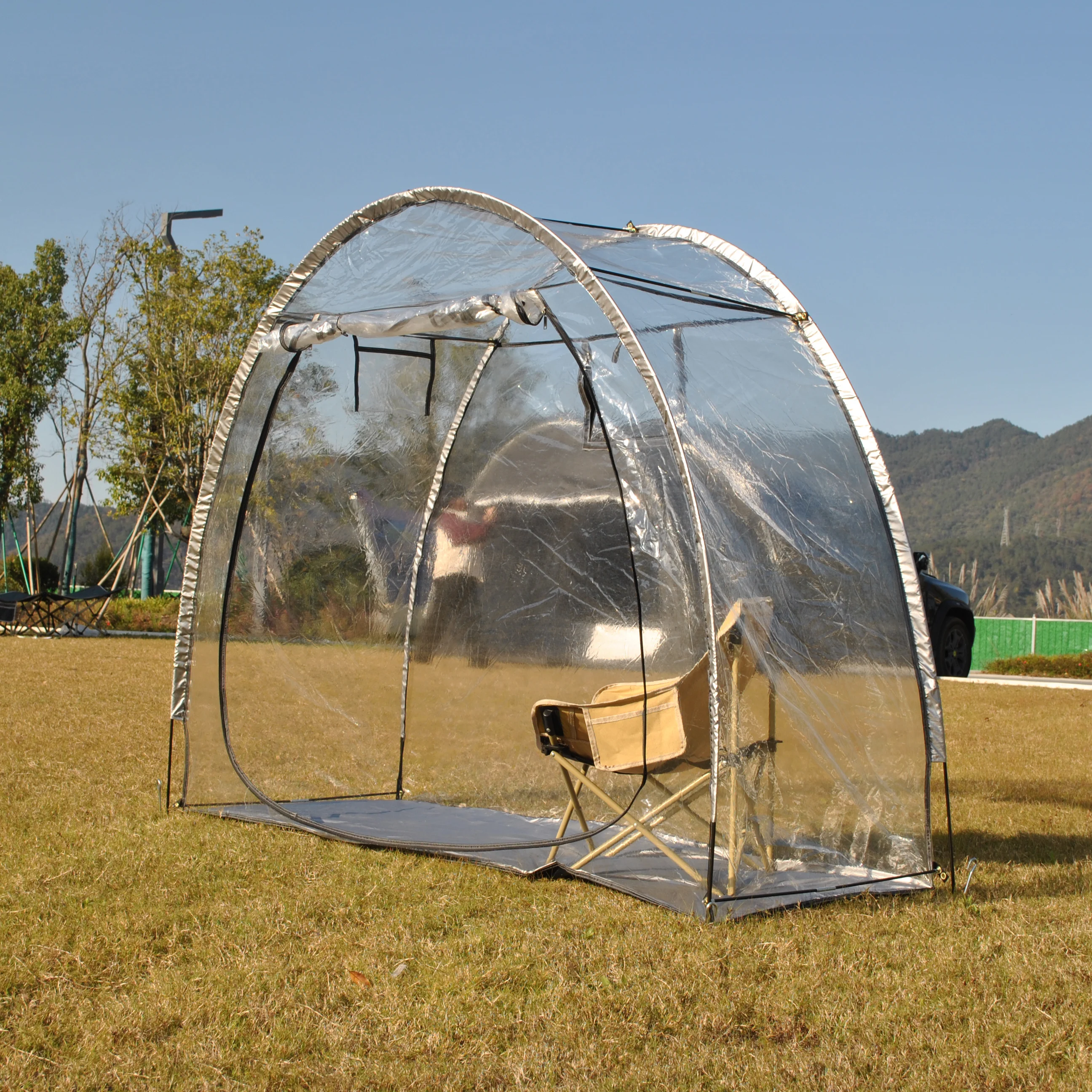 خيمة الدفيئة البلاستيكية، عرض نباتات الحديقة وخيمة التخزين خيمة كرة قدم كبيرة للاستخدام في الهواء الطلق، خيمة شفافة، خيمة جراب رياضية #5