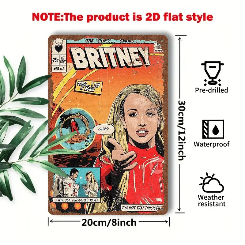 2D Flat - 1pc 2D[Flat] Metal Sign Retro Tin Painting 