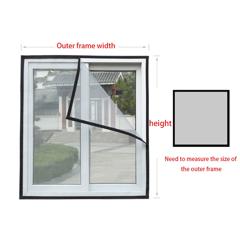 Mosquito resistant screen, window mesh, self-adhesive window mosquito net household screen window