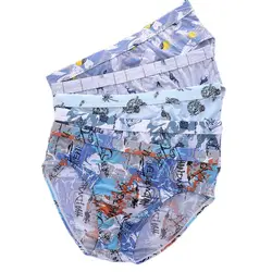 5 Pack Men Big Size Briefs Ice Silk Knickers Undies Underpants Panties Bottom Shorts Underwear Homme Print Sexy Lingerie L-5XL