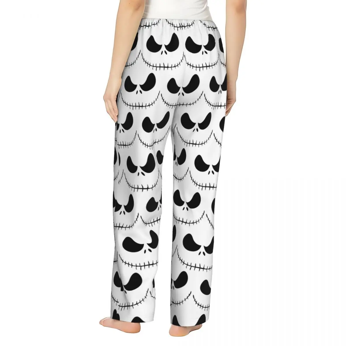 Custom The Nightmare Before Christmas Pajama Pants Women\'s Jack Skellington Skull Sleepwear Sleep Bottoms Stretch with Pockets