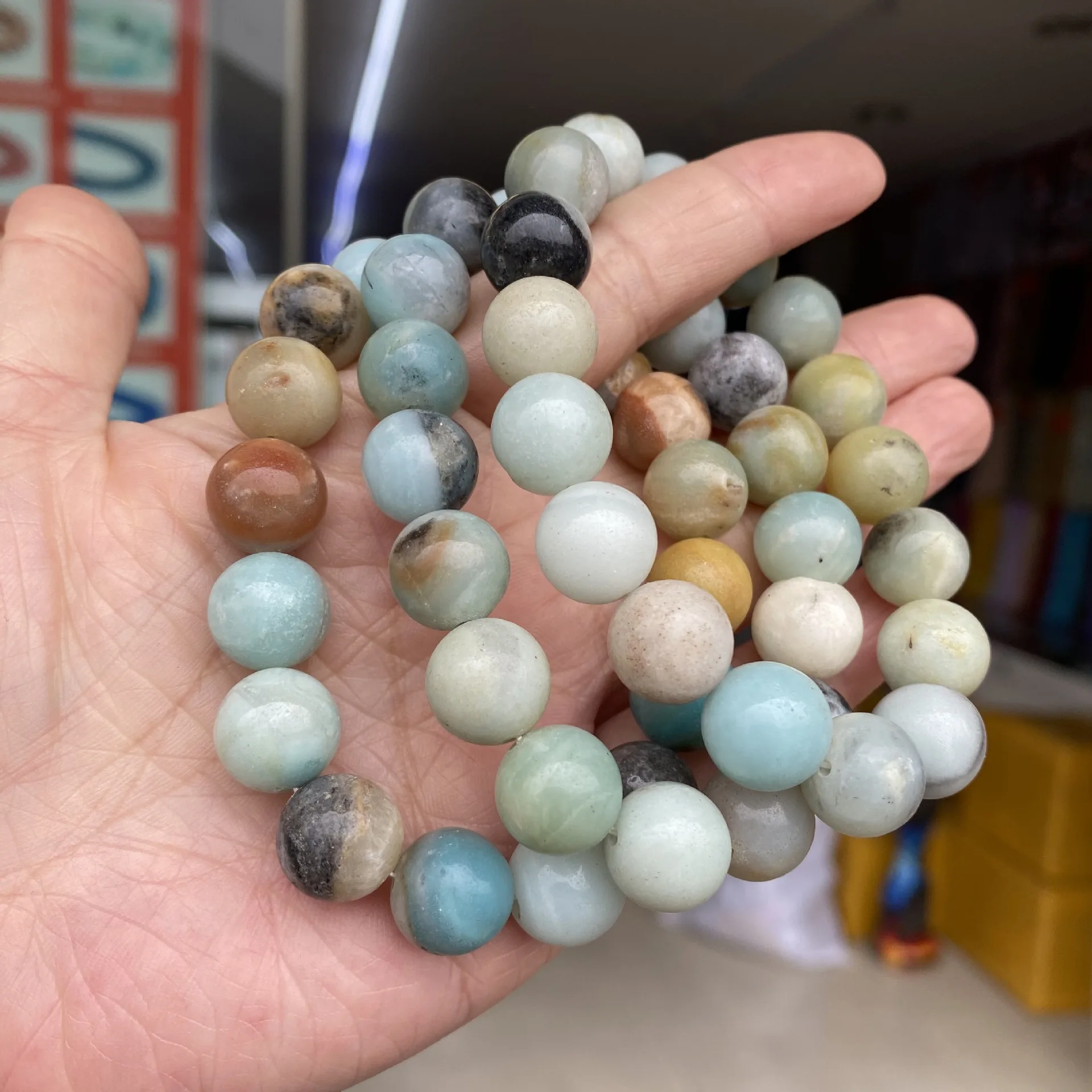 Handmade Amazonite Beaded Bracelets Natural Stone Bracelets Women Men Craft Brcelets Bangles For Girls Lovers Lucky Gifts