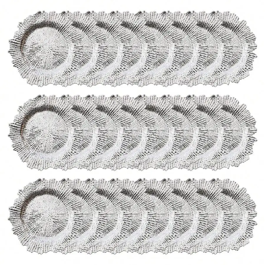 24 Pack Plates, 13' Round Reef Plate Chargers With Flora Reef Design For Wedding Dinner Party Decoration