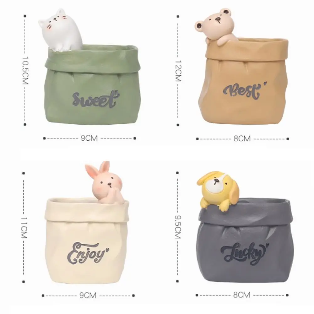 Animal Shaped Pen Holder Creative Design Plastic Desktop Stationery Organizer Sturdy Construction Multifunctional Pencil Cup