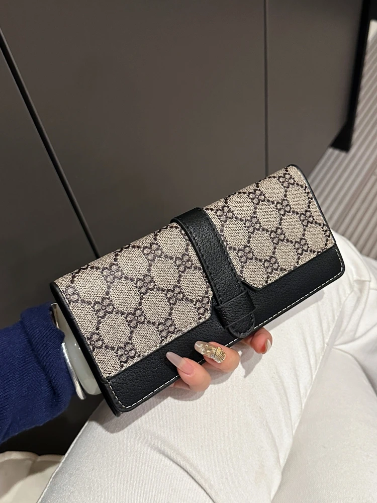 

Длинный женский кошелек 2025, новый тонкий большой Capaci Faion ort Money Clip Fem, простой ручной кожаный клатч из мягкого искусственного материала