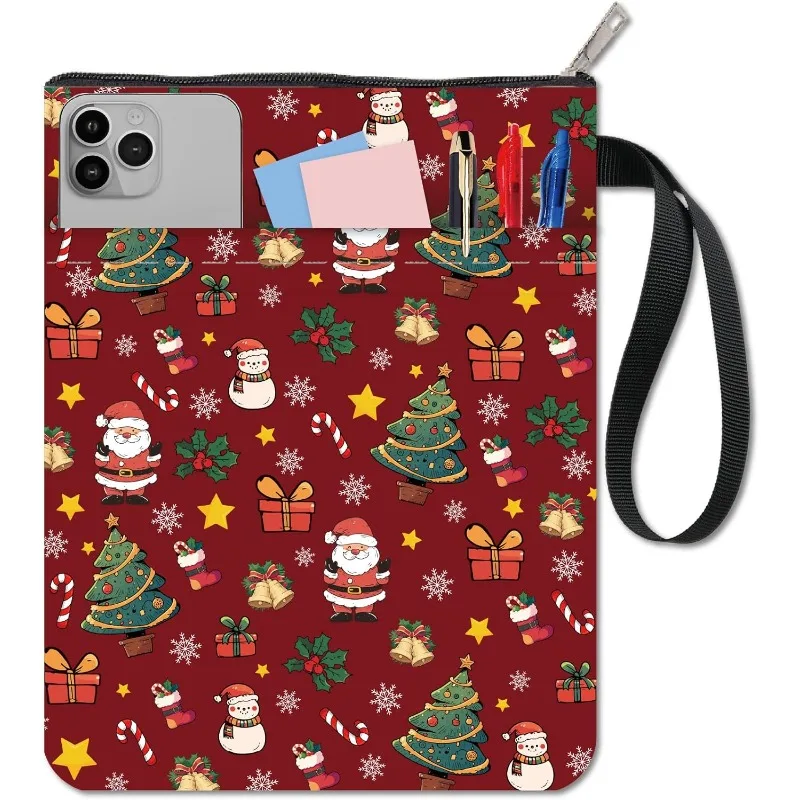 1 pc Christmas Tree Book Sleeve Santa Book Protector Xmas Book Covers for Paperbacks Washable Fabric Cloth Book Cover