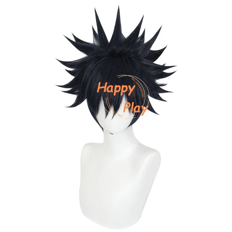 Anime Fushiguro Megumi Cosplay Wig Short Black Blue Anime Cos Wigs Heat Resistant Synthetic Hair Halloween Toji Fushiguro Son