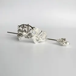 Chinese Hairpin Metal Leaves with Pearl Chinese Headdress