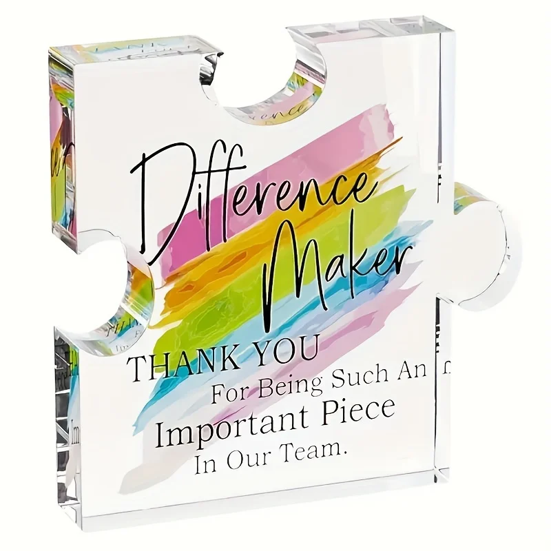 Presse-papier de bureau en acrylique inspirant, cadeau d'appréciation pour mentors, fabricant de différence, 1 pièce