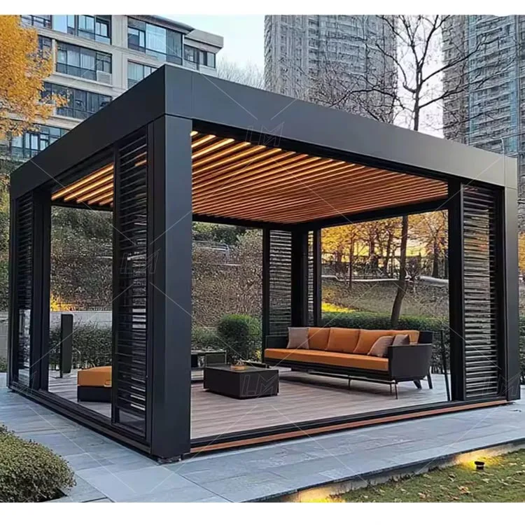 Pergola Curved Bracket Pergola Electric Gazebo Retractable Motorized Pergola Bioclimatica Aluminium