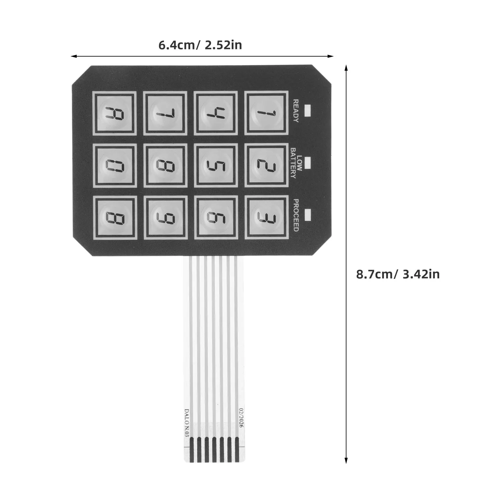Electronic Safe Box Keypad Replacement 12 Button Password Input Flush Mount Panel Keypad for Security Cabinet Door Office Home
